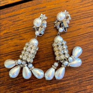 Vintage rhinestone and pearl earrings